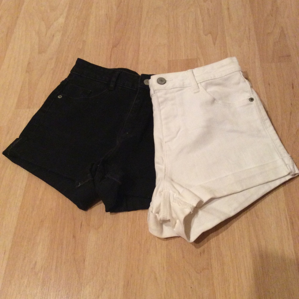 2 PAIR Stretch Denim Shorts ZARA
